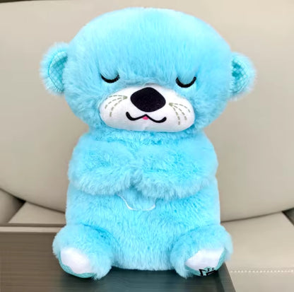 Breathing soothing baby otter plush